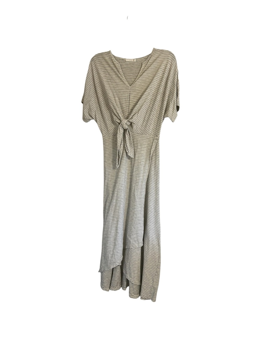 Lush Striped Asymmetrical Tie-Front Black and White Size Small Maxi Dress